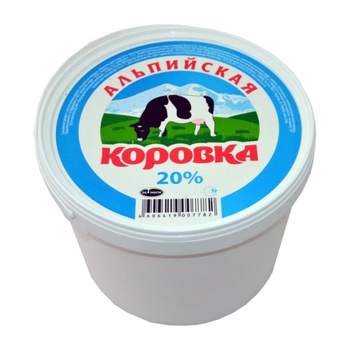 Сметанный продукт «Альпийская коровка» 20%, Озерецкий МК, 5 кг