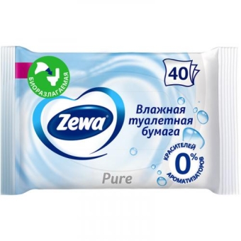 Бумага туалетная влажная Zewa Pure, Эссити