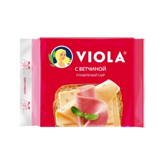 Сыр плавленый «Виола» с Ветчиной 45% (ломтики), Россия, 140 г