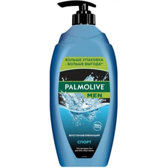 Гель для душа Palmolive Men Спорт восстанавливающий 3 в 1 для тела, лица и волос, Colgate-Palmolive, 750 мл