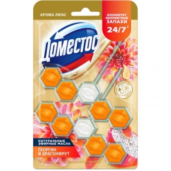 Блок Доместос Пауэр 5+ Экзотический букет для очищения унитаза, Unilever HPC,