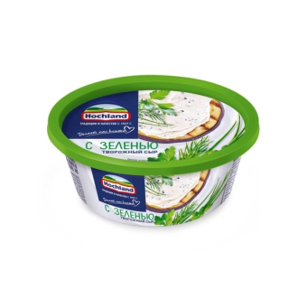 Сыр творожный «Хохланд» с Зеленью 60%, Хохланд, Россия, 140 г