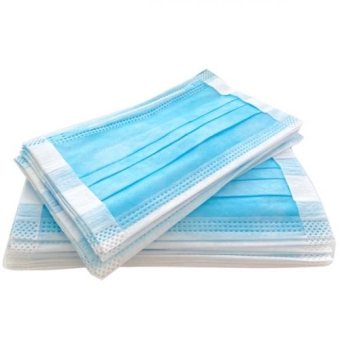 Маска медицинская одноразовая трехслойная, голубая, ТД Балтийский,