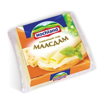 Сыр плавленый «Хохланд» Маасдам 45% (ломтики), Хохланд, 150 г
