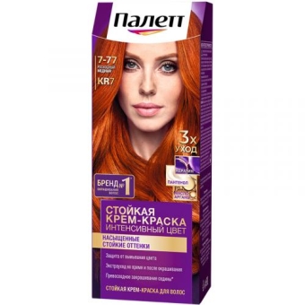 Крем-краска стойкая Палетт Интенсивный цвет для волос, 7-77 Роскошный медный, Лаб Индастриз, 110 мл
