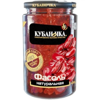 Фасоль Кубаночка красная натуральная, Кубаночка, 400 г