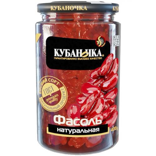 Фасоль Кубаночка красная натуральная, Кубаночка, 400 г
