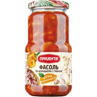 Фасоль Пиканта по-домашнему с грибами, Пиканта, 470 г