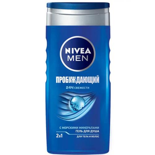Гель для душа Nivea Men Пробуждающий 2в1 для тела и волос, Beiersdorf, 250 мл