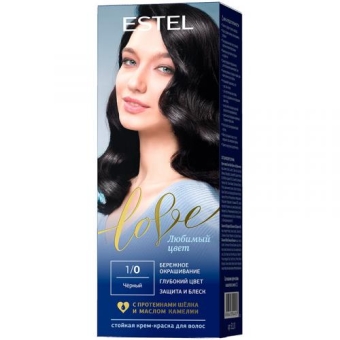 Крем-краска стойкая Estel Love для волос, 1/0 черный, ЭСТЕЛЬ, 50 мл