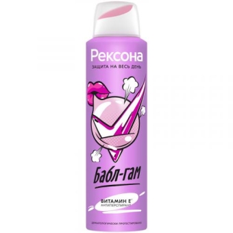 Антиперспирант-аэрозоль Рексона Бабл-Гам, UNILEVER HPC, 150 мл