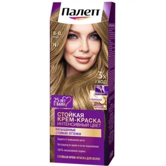 Крем-краска стойкая Палетт Интенсивный цвет для волос, 8-0 Русый, Лаб Индастриз, 110 мл