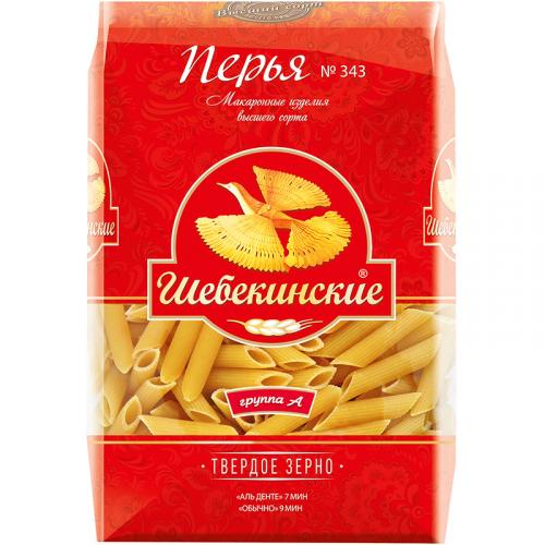 Макаронные изделия Шебекинские 343 Перья рифленые, Инфолинк, 450 г