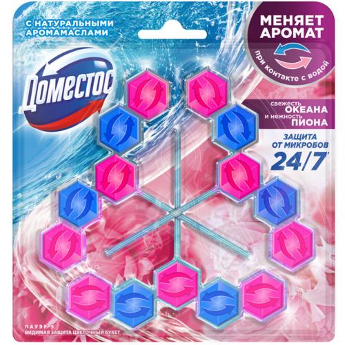 Блок Доместос Пауэр 5 Видимая защита Цветочный букет для очищения унитаза, Unilever HPC,