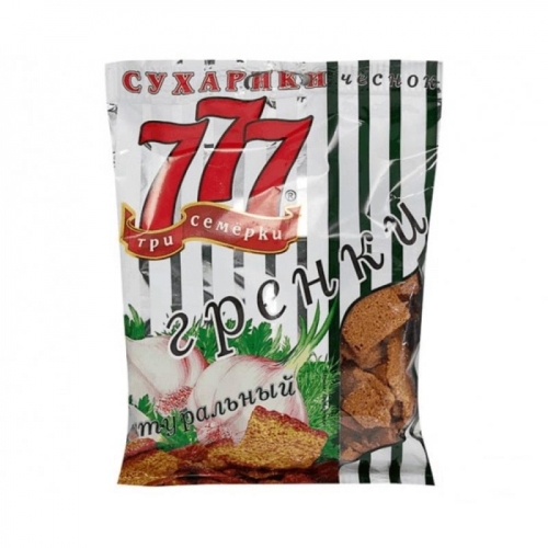 Гренки сухарики «777» со вкусом Чеснока, Россия, 150 г