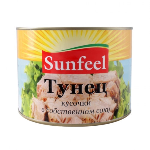 Тунец кусочки в соб/соку «Sunfeel», Sunfeel, 170 г