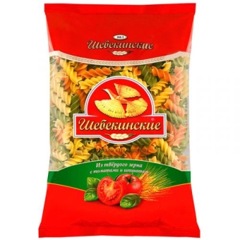 Макаронные изделия Шебекинские Спирали Три цвета, Инфолинк, 450 г