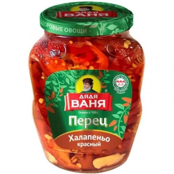 Перец Халапеньо Дядя Ваня красный нарезанный, Дядя Ваня Трейдинг, 350 г