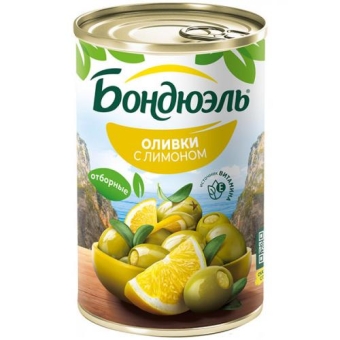Оливки Бондюэль Мансанилья с лимоном, Бондюэль, 300 г