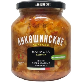 Капуста Лукашинские кимчи по-корейски, ФОРВАРД, 340 г