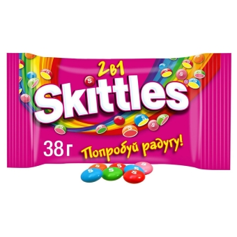 Драже «Skittles» в сахарной глазури вкус дыни/ягод «2в1», Ригли, 456 г