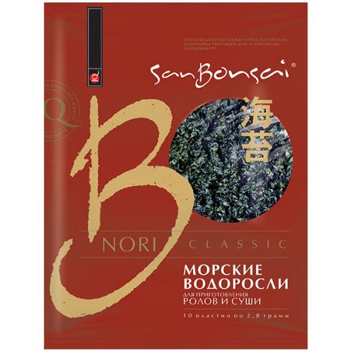 Водоросли морские SanBonsai Нори для роллов и суши, Ресурс-С, 28 г