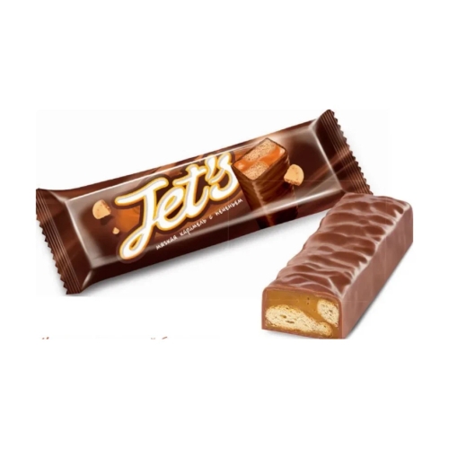 Батончик «JET S» мягкая карамель с печеньем, Яшкино, 42 г