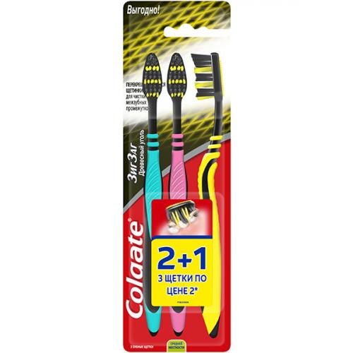Щетка зубная Colgate ЗигЗаг Древесный уголь, Colgate-Palmolive,