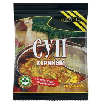 Суп быстрого приготовления Europek Куриный с вермишелью, Europek, 75 г