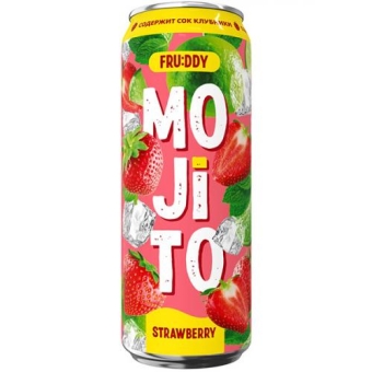 Напиток сильногазированный Fruddy Mojito клубничный, ЮБК, 450 мл