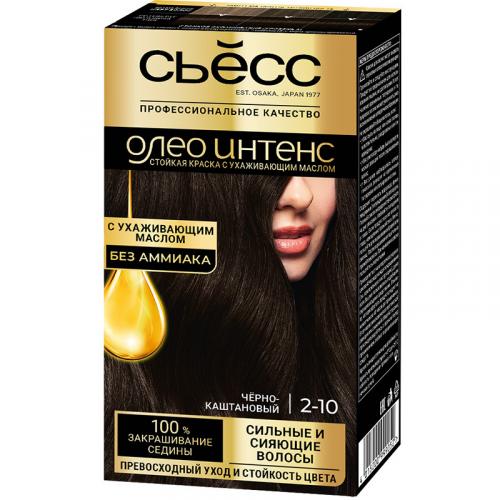 Крем-краска стойкая Сьесс Олео Интенс без аммиака для волос, 2-10 Черно-каштановый, Лаб Индастриз,