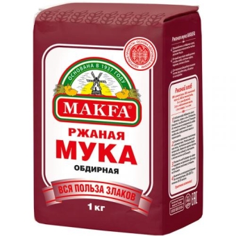 Мука Makfa ржаная обдирная, Макфа, 1 кг