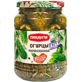 Огурцы маринованные Пиканта, Пиканта, 680 г