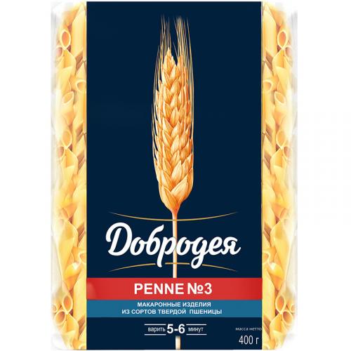 Макаронные изделия Добродея Penne N3 Перья гладкие, Добродея, 400 г