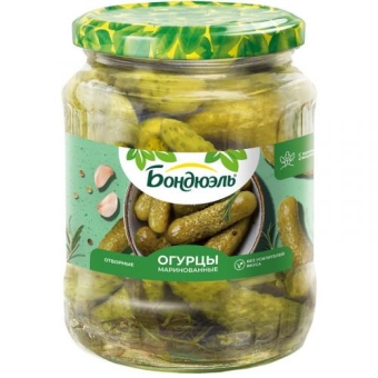 Огурцы Бондюэль маринованные, Бондюэль, 720 мл