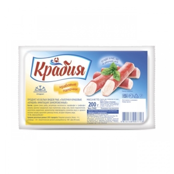 Крабовые палочки «Крабия» замороженные, Санта Бремор, 200 г