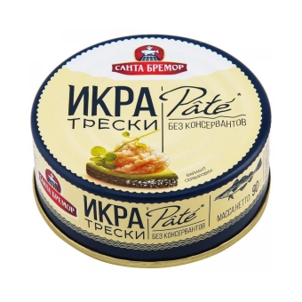 Икра Трески «Pate» Деликатесная, Санта Бремор, 90 г