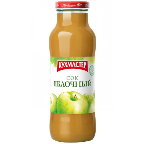 Сок Кухмастер яблочный с мякотью, Кухмастер, 0.68 л