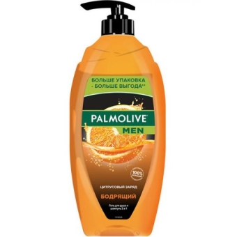 Гель для душа Palmolive Men Бодрящий цитрусовый заряд 2 в 1 для тела и волос, Colgate-Palmolive, 750 мл
