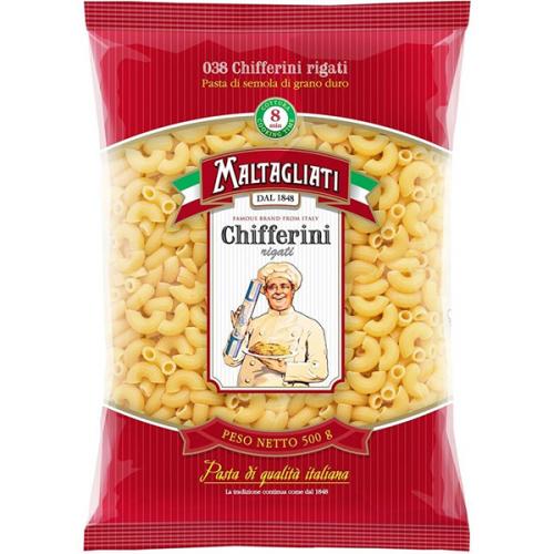 Макаронные изделия Maltagliati 038 Chifferini Rigati Рожки, ИНФОЛИНК, 500 г