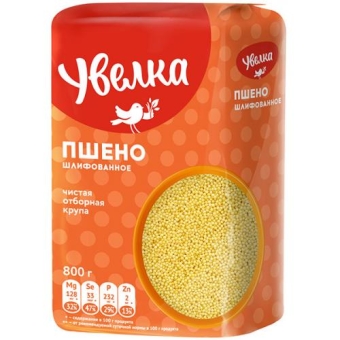 Пшено шлифованное, Увелка, 800 г