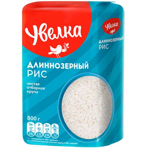 Крупа Увелка Рис длиннозерный шлифованный, Увелка, 800 г