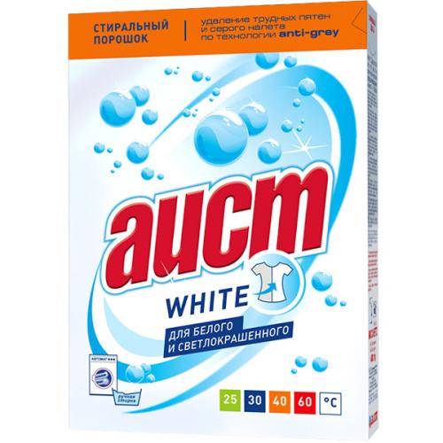 Порошок стиральный Аист White для белого и светлоокрашенного, АИСТ, 400 г