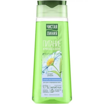 Шампунь Чистая линия Питание и мягкость для сухих и поврежденных волос, Концерн Калина, 250 мл