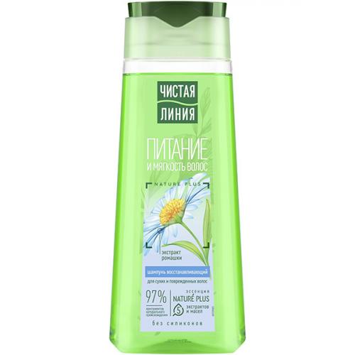 Шампунь Чистая линия Питание и мягкость для сухих и поврежденных волос, Концерн Калина, 250 мл