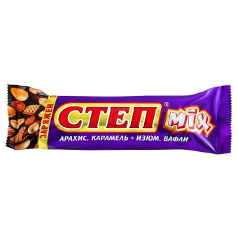 Батончик «Степ MIX» арахис/изюм/карамель, Славянка, 40 г