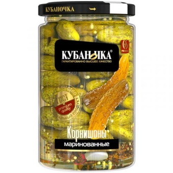 Корнишоны маринованные Кубаночка, Кубаночка, 680 г