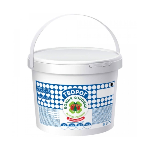 Творог Божья коровка 9% (ведро) 3кг, Касленд, 3 кг