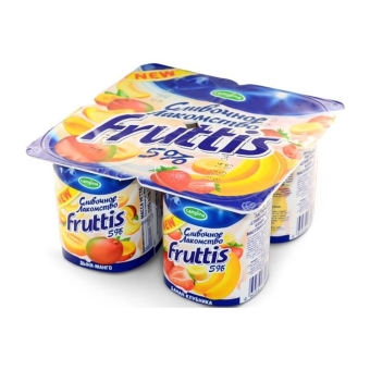 Йогурт «Фруттис» Дыня/Банан/Клубника/Манго 5%, Кампина, 115 г