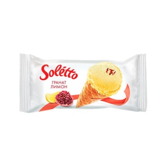 Мороженое рожок «Soletto Classico» слив. Гранат/лимон, Санта Бремор, 75 г